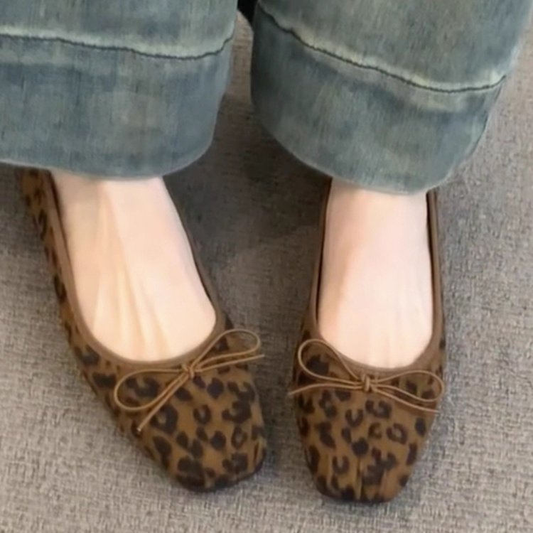 Damen Komfortable Ballerinas mit trendigem Leopardenmuster