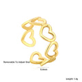 Damen Ring mit Herzen-Design und verstellbarem Format Shop Nory