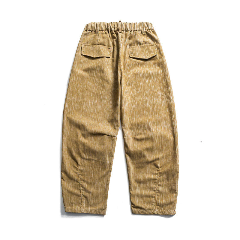Herren weite Cordhose im Workwear‑Look mit elastischem Bund, Kordelzug und Kniefalten Shop Nory