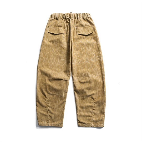Herren weite Cordhose im Workwear‑Look mit elastischem Bund, Kordelzug und Kniefalten Shop Nory