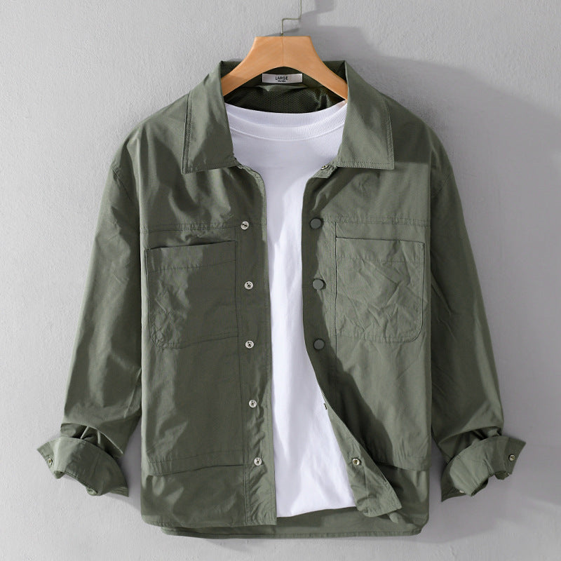 Herren Leichtes Baumwoll-Overshirt mit Kentkragen, aufgesetzten Brusttaschen und Relaxed-Fit Shop Nory