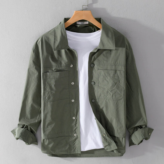 Herren Leichtes Baumwoll-Overshirt mit Kentkragen, aufgesetzten Brusttaschen und Relaxed-Fit Shop Nory