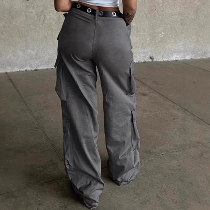 Damen Cargo-Hose mit breitem Schnitt und funktionalen Taschen