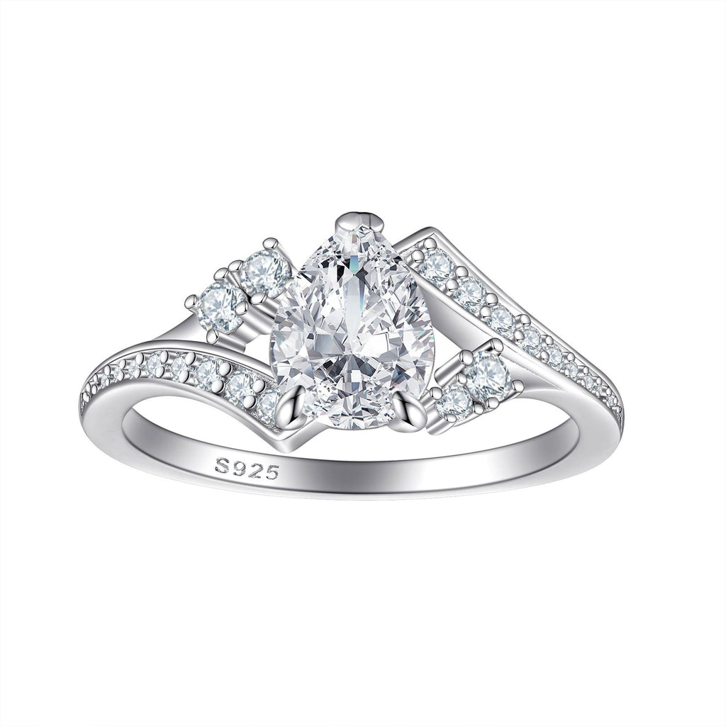 Damen Verlobungsring mit funkelndem Kristallbesatz und eleganter Zirkonia-Fassung Shop Nory