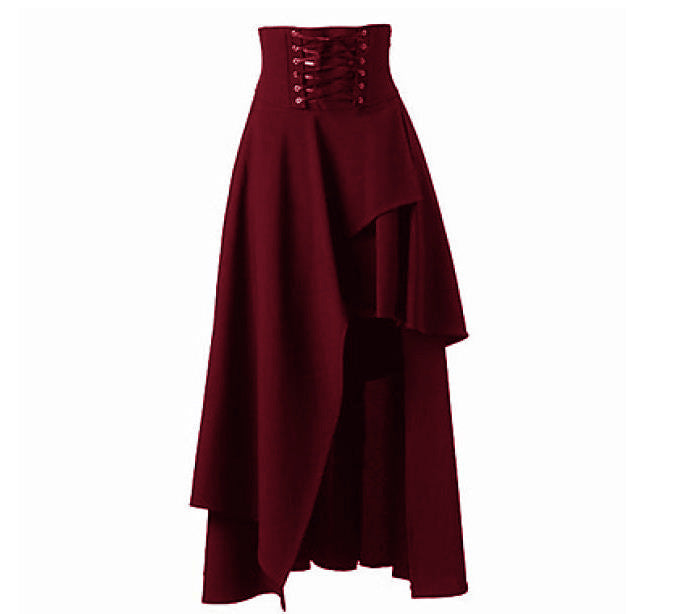 Damen Eleganter asymmetrischer Rock mit Schnürung