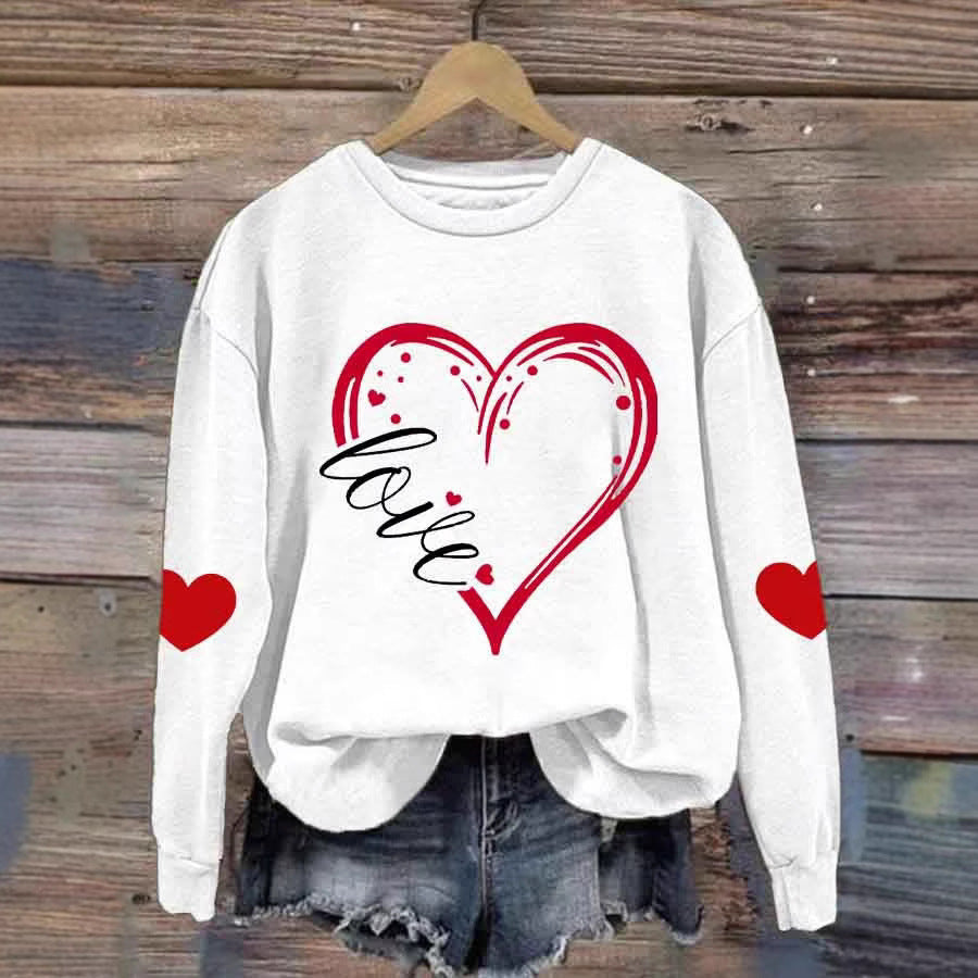 Damen Gemütlicher Pullover mit Herzmotiv Shop Nory