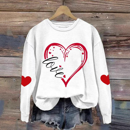 Damen Gemütlicher Pullover mit Herzmotiv Shop Nory