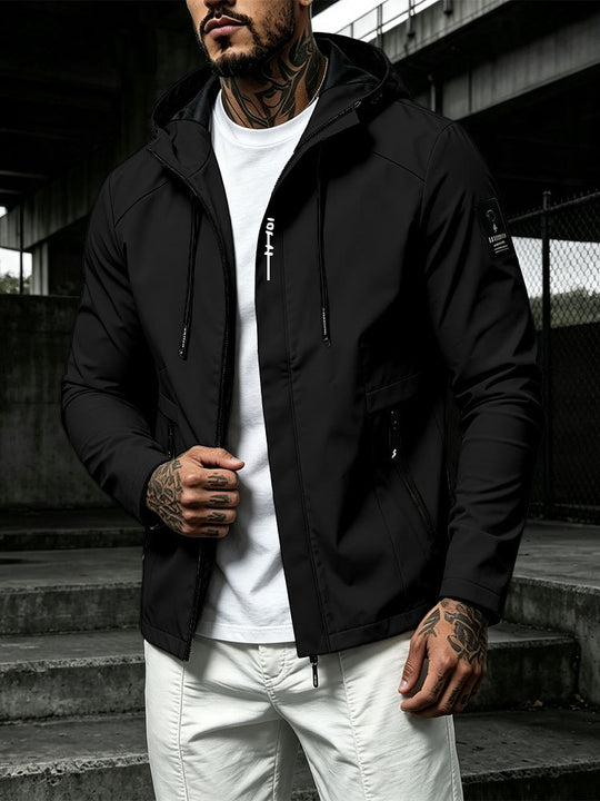 Herren Wasserabweisende Softshell-Jacke mit Kapuze und verdecktem Reißverschluss Shop Nory