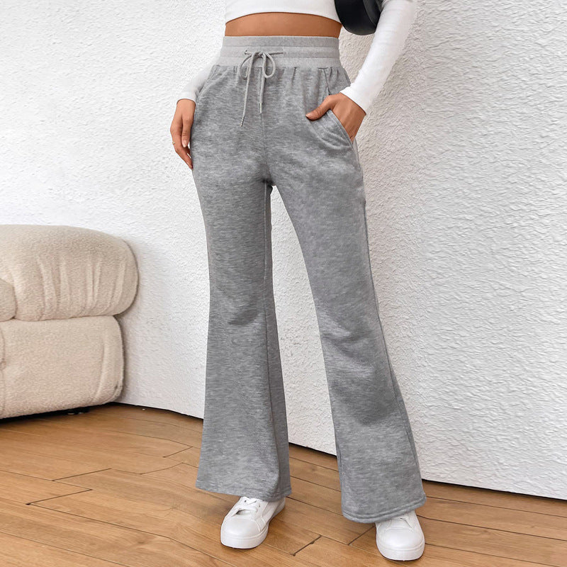 Damen ausgestellte Jogginghose mit hohem Bund und Kordelzug Shop Nory