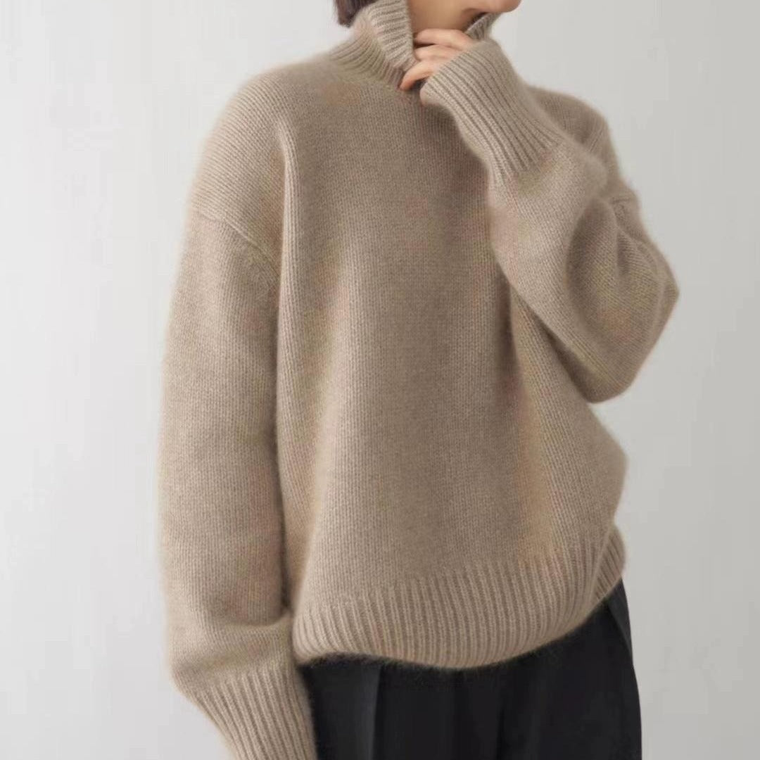 Damen Oversize Feinstrickpullover mit hohem Rollkragen und Seitenschlitzen Shop Nory