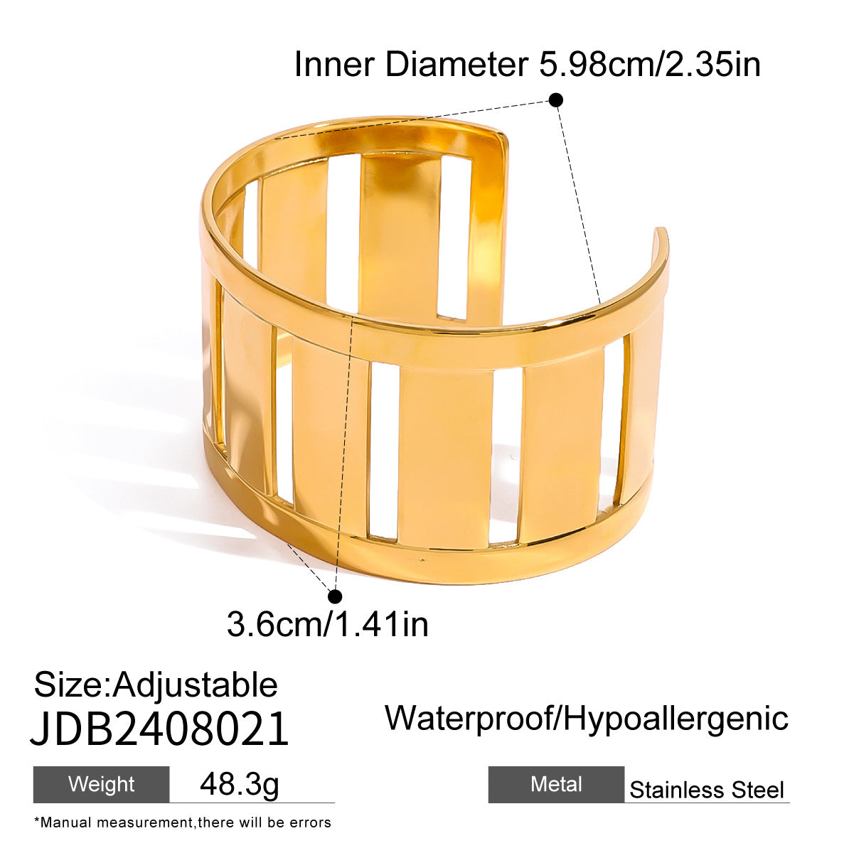 Damen Offener Armreif aus hypoallergenem Edelstahl mit modernem Design Shop Nory