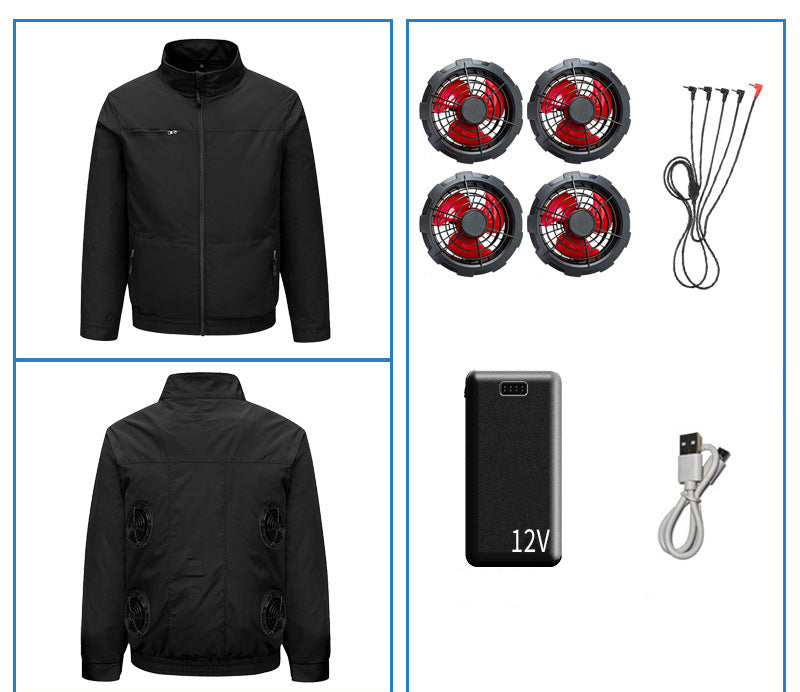 Unisex nan Niederspannungs Lüfter-Set für Kühljacken mit drei kompakten Ventilatoren und Y-Anschluss Shopnory