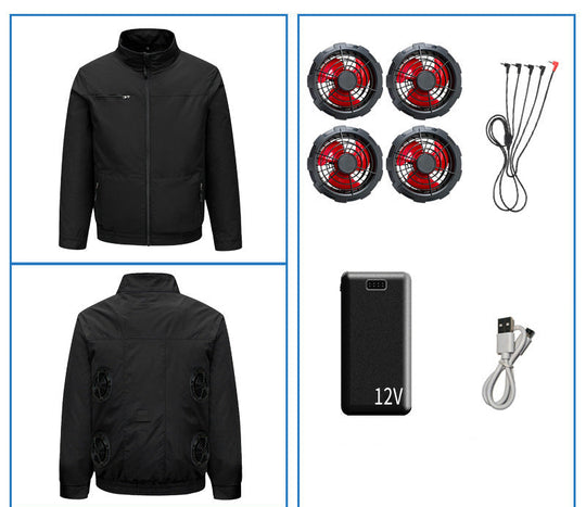 Unisex nan Niederspannungs Lüfter-Set für Kühljacken mit drei kompakten Ventilatoren und Y-Anschluss Shopnory