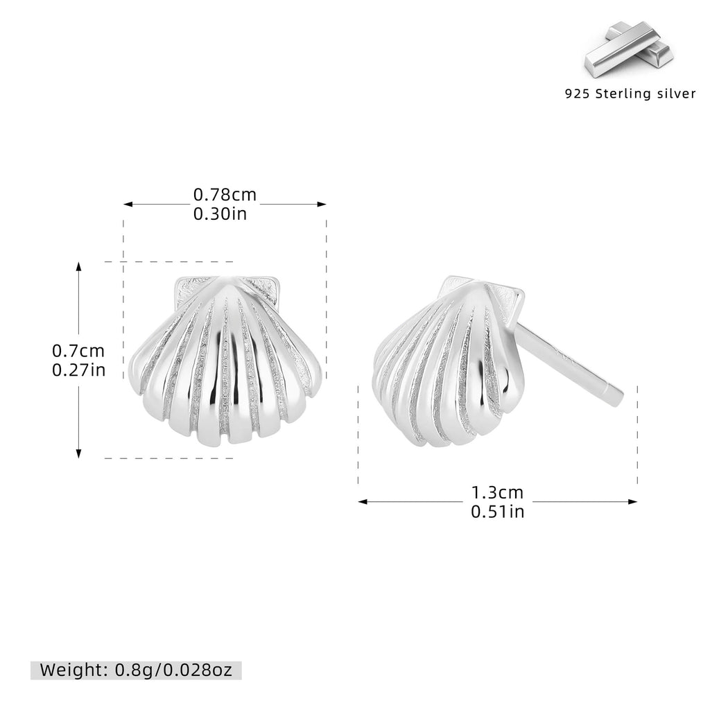 Damen Ohrstecker im eleganten Muschel-Design Shop Nory
