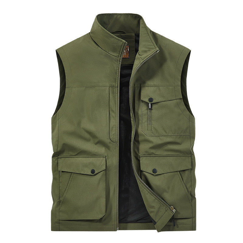 Herren Outdoor-Utilityweste mit Multitaschen, Reißverschluss und Meshfutter Shop Nory