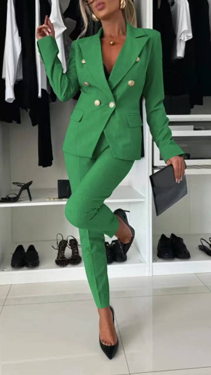 Damen Doppelreihiger taillierter Hosenanzug mit Slim-Hose Shop Nory