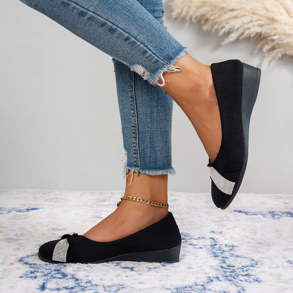 Damen Komfortable Wedge-Pantoletten mit elegantem Krokodilleder-Design