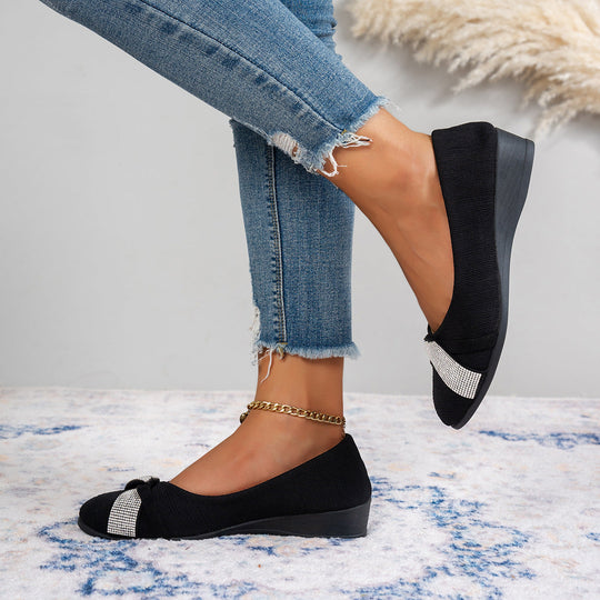 Damen Komfortable Wedge-Pantoletten mit elegantem Krokodilleder-Design
