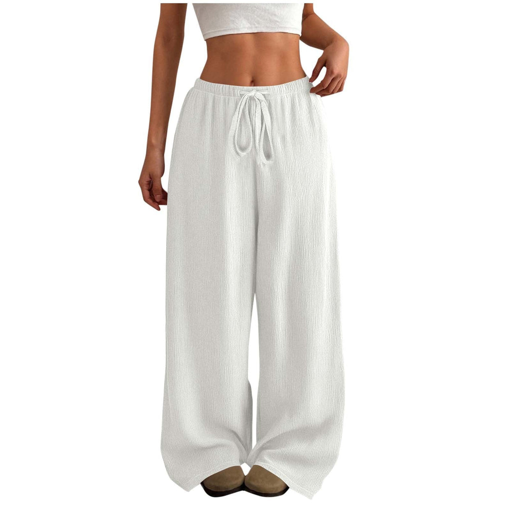 Damen Weite Sommerhose aus leichtem Stoff mit Gummizug
