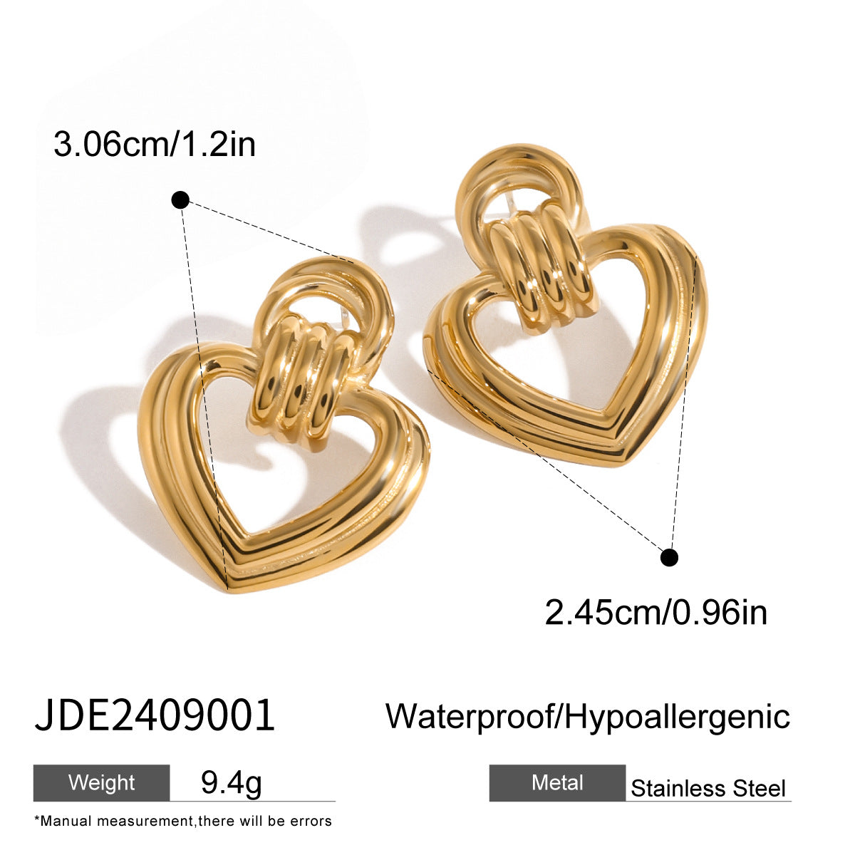Damen Ohrhängern im eleganten Herzdesign aus hypoallergenem Edelstahl Shop Nory