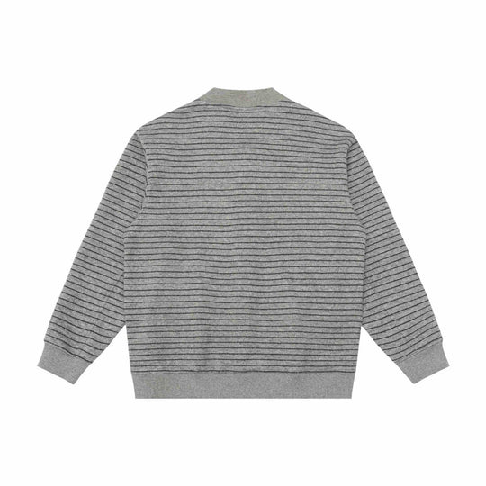 Herren Gestreifte Strick-Cardigan-Jacke mit V‑Ausschnitt und gerippten Bündchen Shop Nory