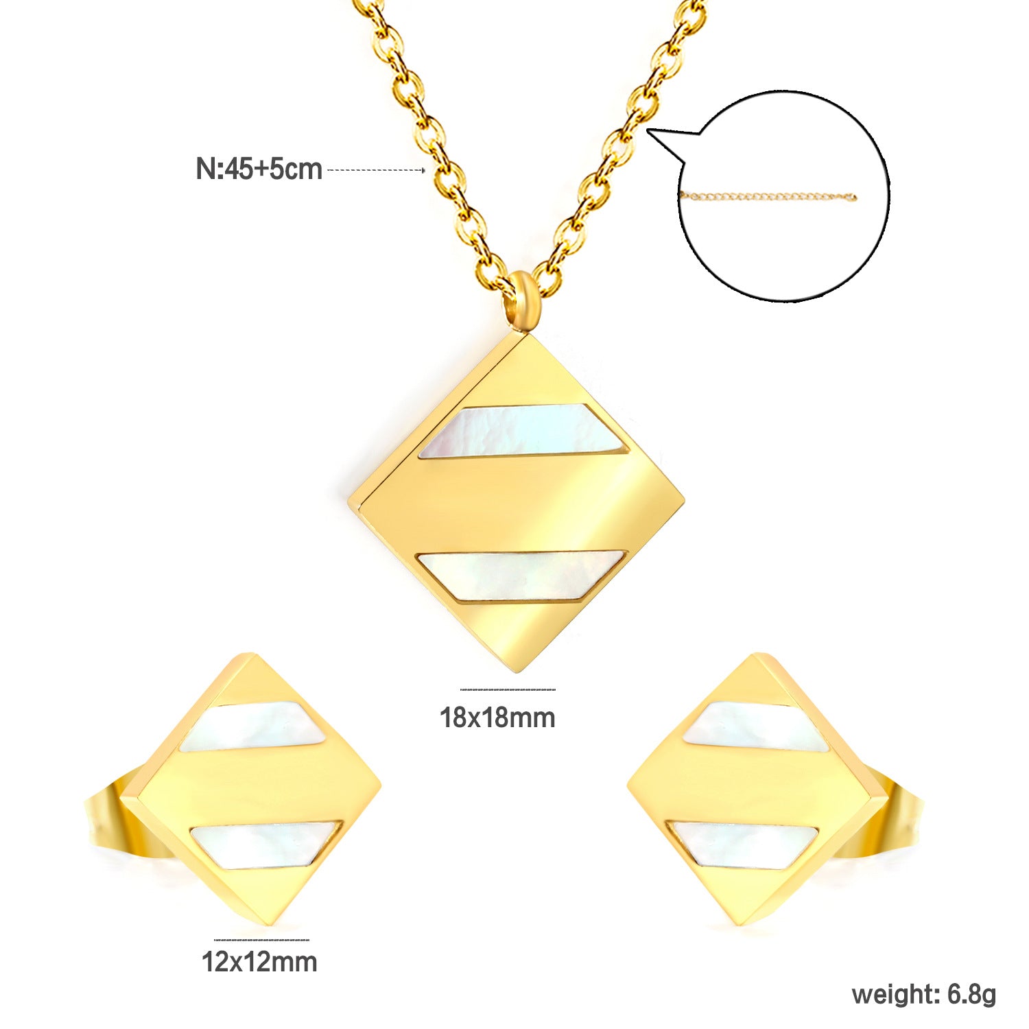 Damen Schmuckset mit Herz-Anhänger und passenden Ohrsteckern Shop Nory