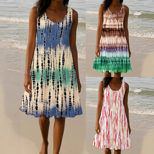 Damen Sommerliches A-Linien Kleid mit einzigartigem Ombre-Design Shopnory
