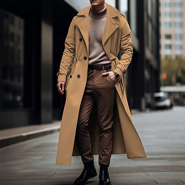 Herren eleganter Trenchcoat mit hochwertiger Verarbeitung und durchgehendem Futter