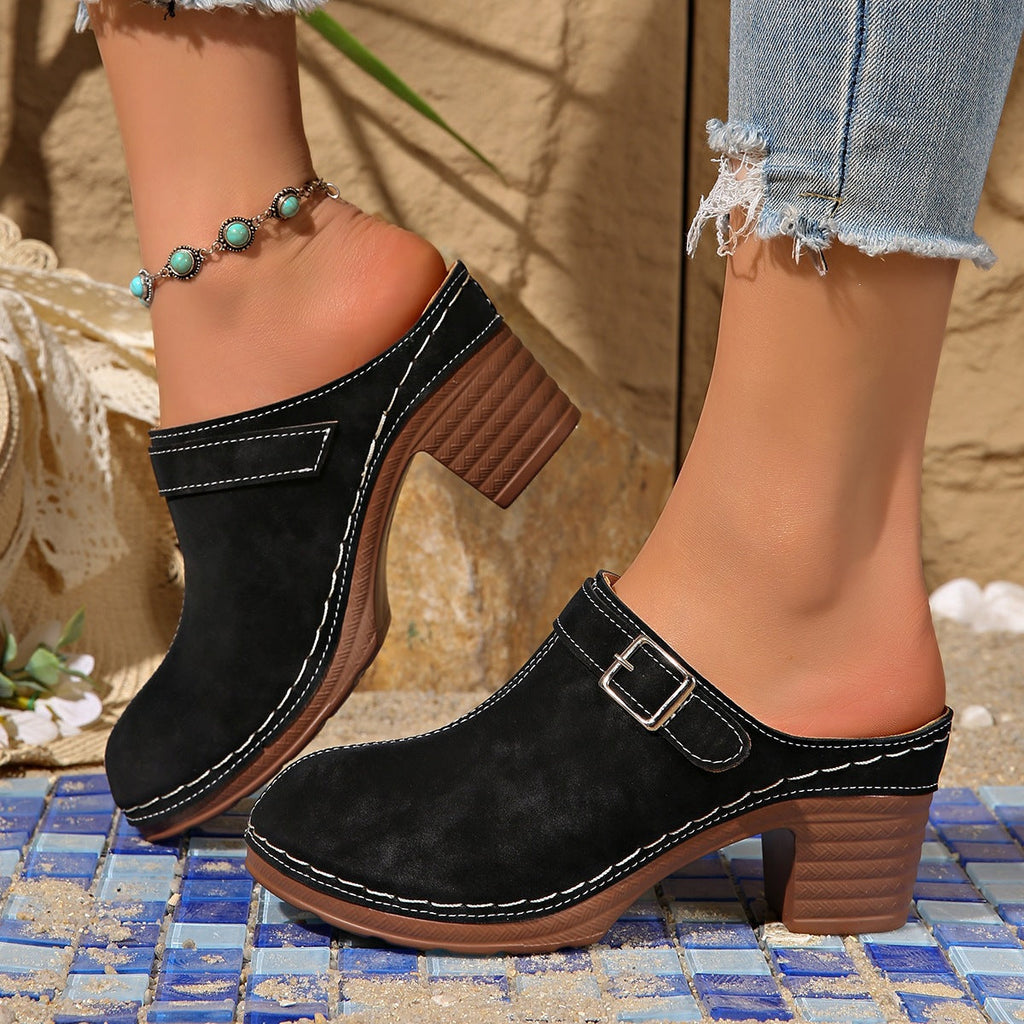 Damen Clogs mit elegantem Blockabsatz