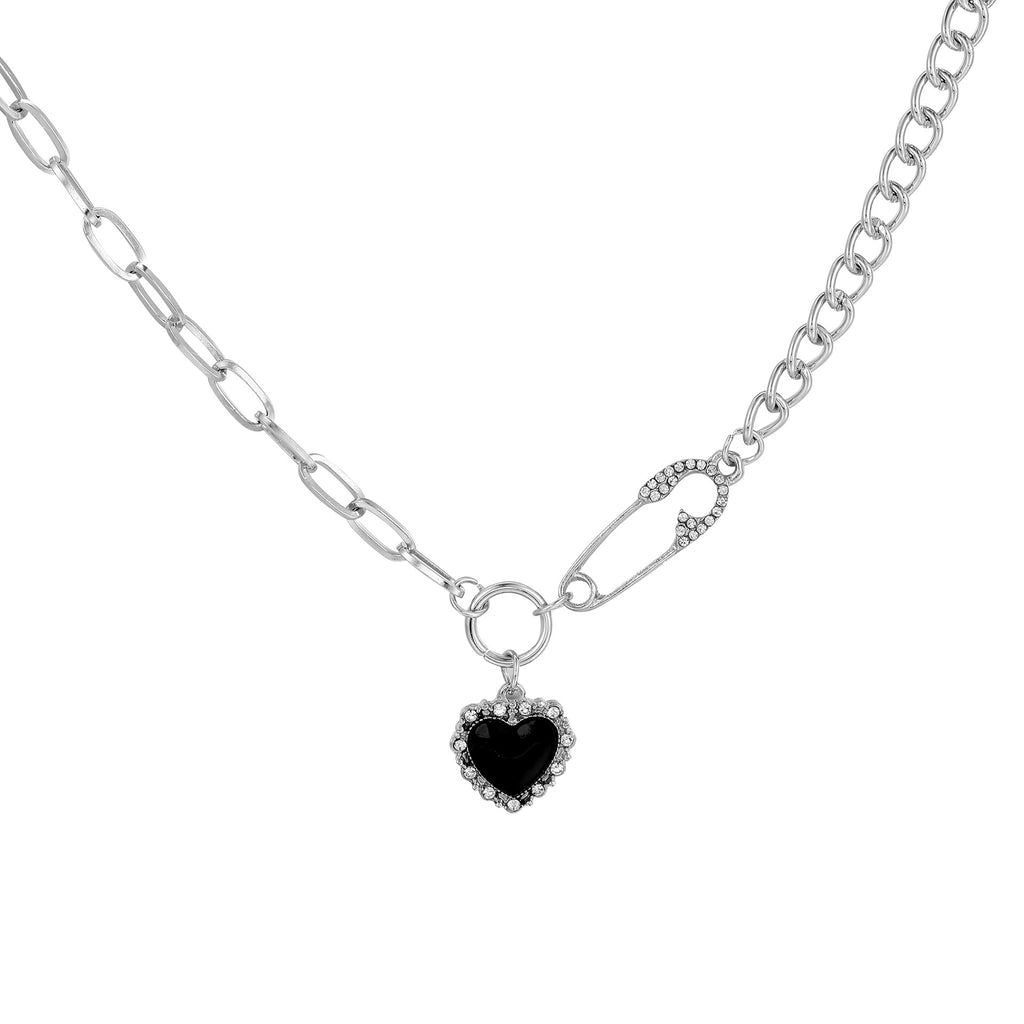 Damen Halskette mit herzförmigem Anhänger und Kettendesign Shop Nory