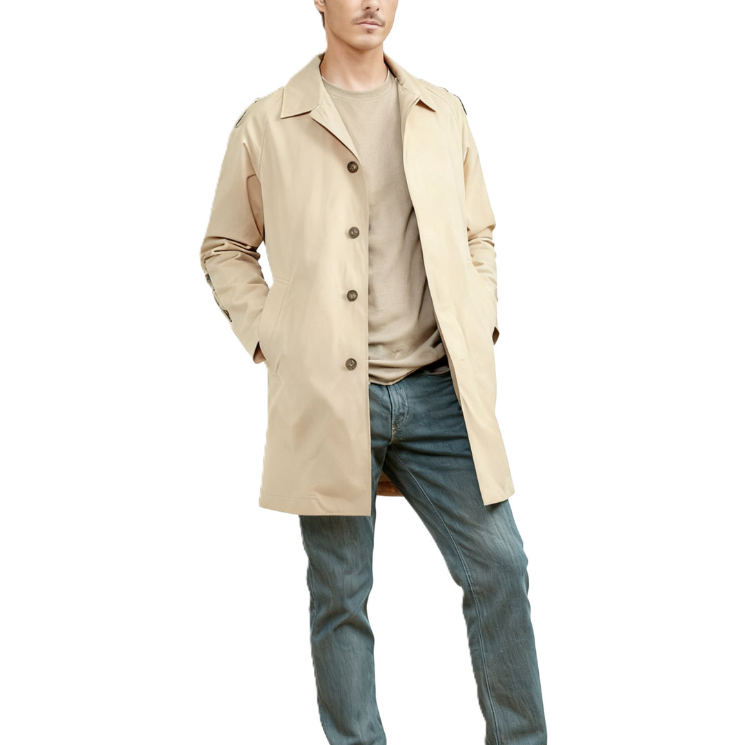 Herren mittellanger Carcoat mit Umlegekragen und verdeckter Knopfleiste Shop Nory