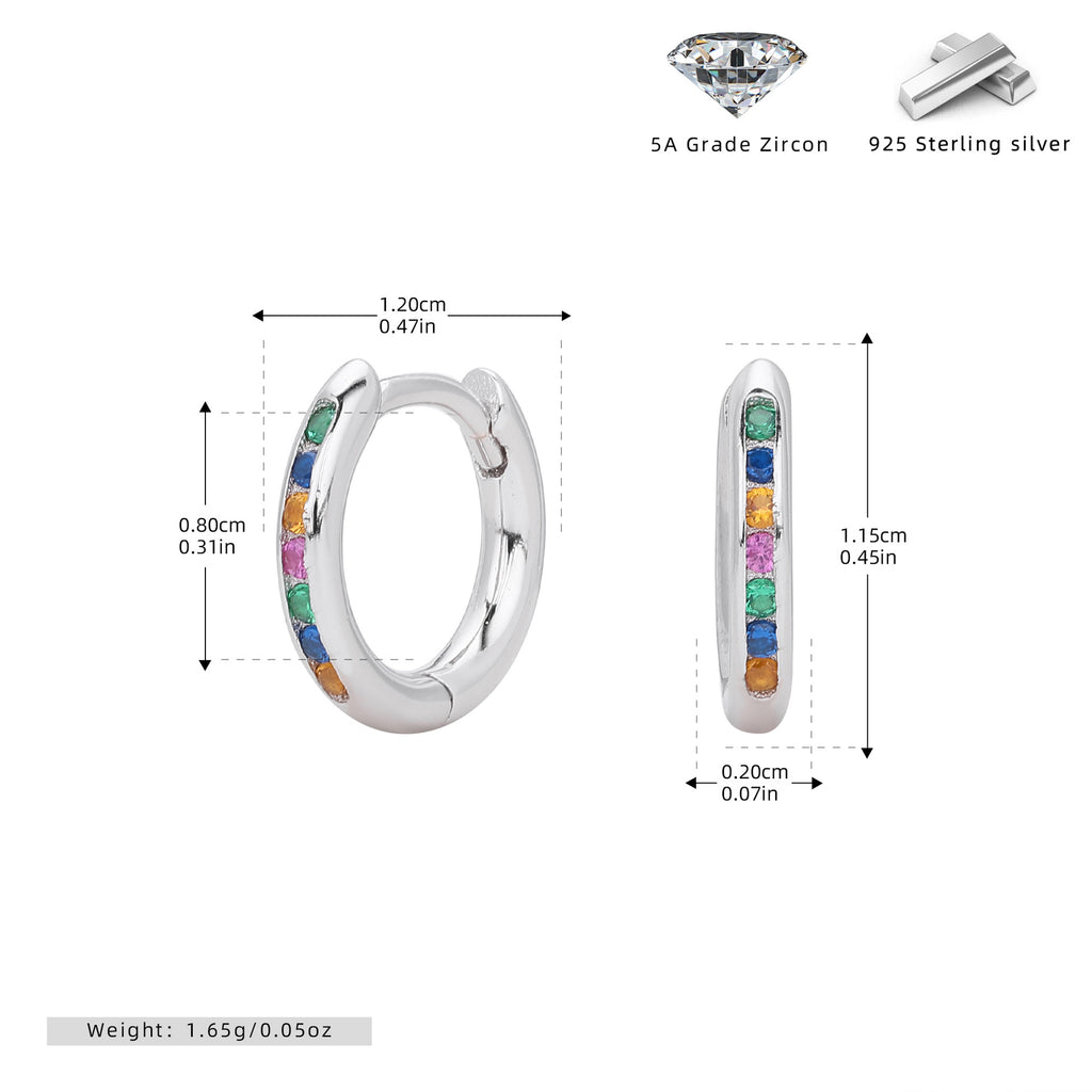 Damen Creolenohrringe mit funkelndem Zirkonbesatz aus hochwertigem 925 Sterling Silber Shop Nory