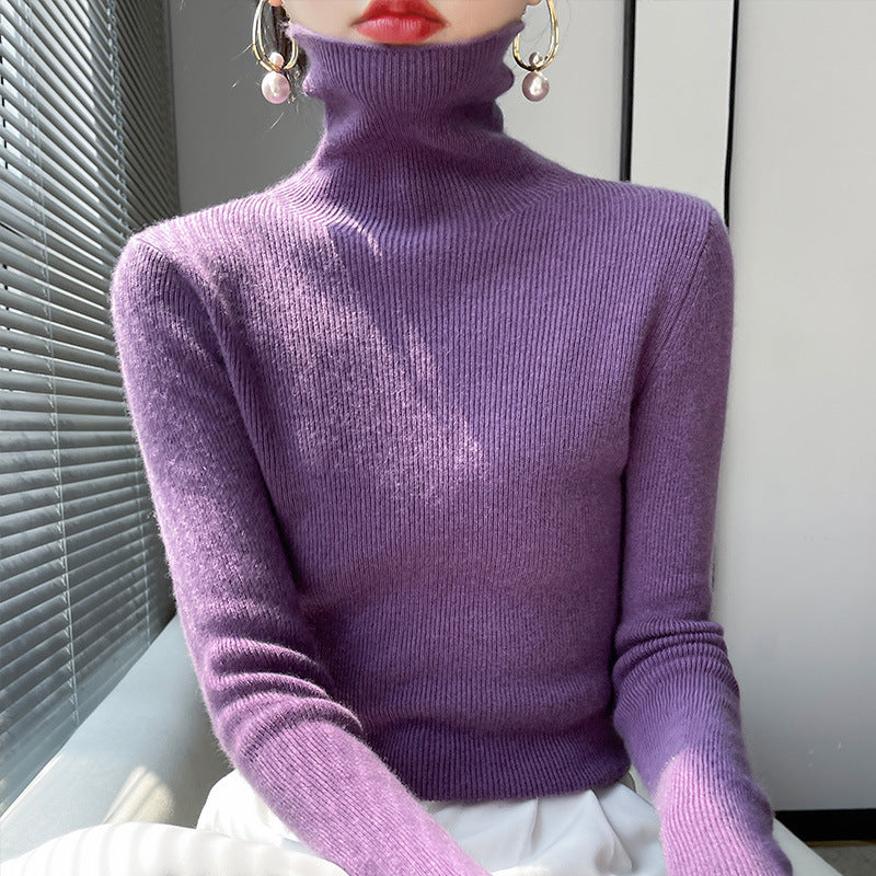 Damen Schmaler Rollkragenpullover aus Kaschmir‑Mix mit extralangem Ärmelabschluss Shop Nory