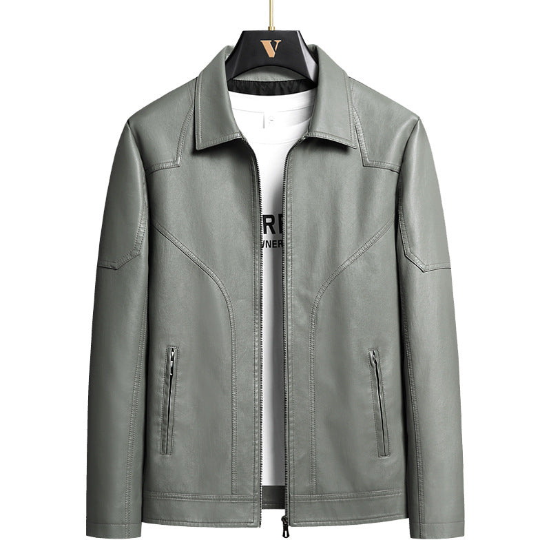 Herren Elegante Kunstlederjacke Shop Nory