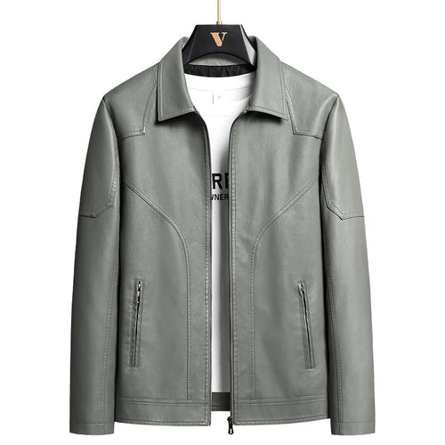 Herren Elegante Kunstlederjacke Shop Nory