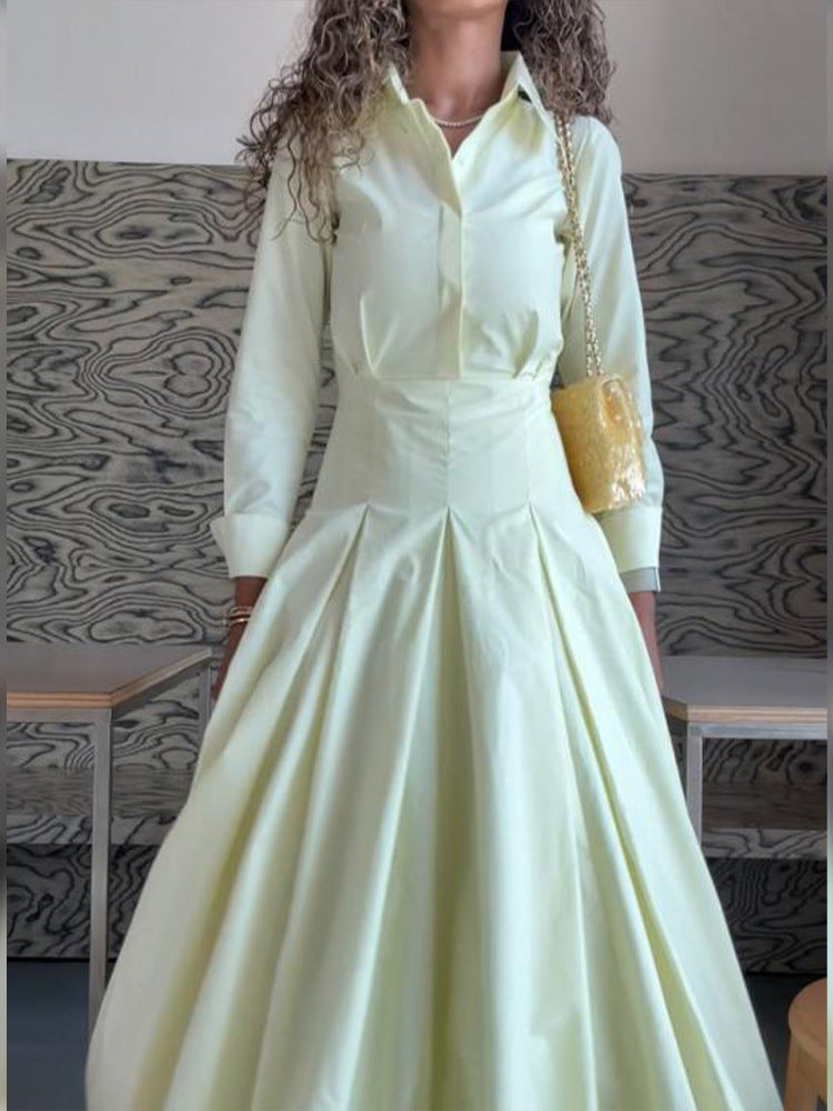Damen Hemdblusenkleid mit taillierter Korsagenpassform und weitem Faltenrock Shop Nory