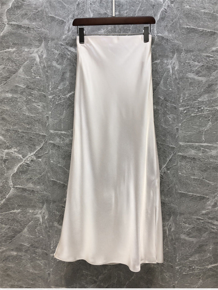 Damen Eleganter Midi-Rock aus hochwertigem Satin Shop Nory