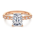 Damen Eleganter Verlobungsring mit quadratischem Diamant und filigranem Design Shop Nory
