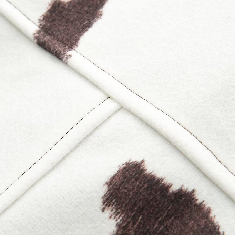 Damen Cropped Hemdjacke im Boxy-Cut mit Kuhflecken-Print und Druckknopfleiste Shop Nory