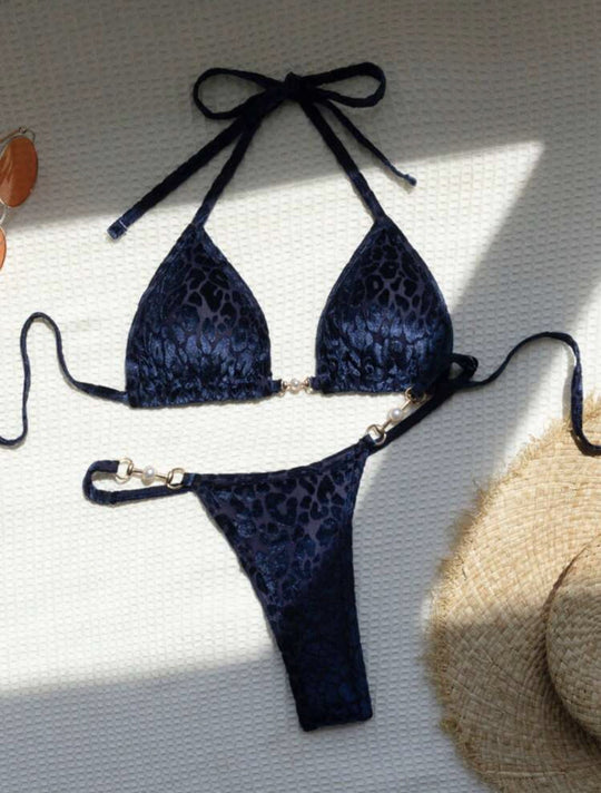 Damen Triangel-Bikini mit dekorativen Akzenten und raffiniertem Schnitt