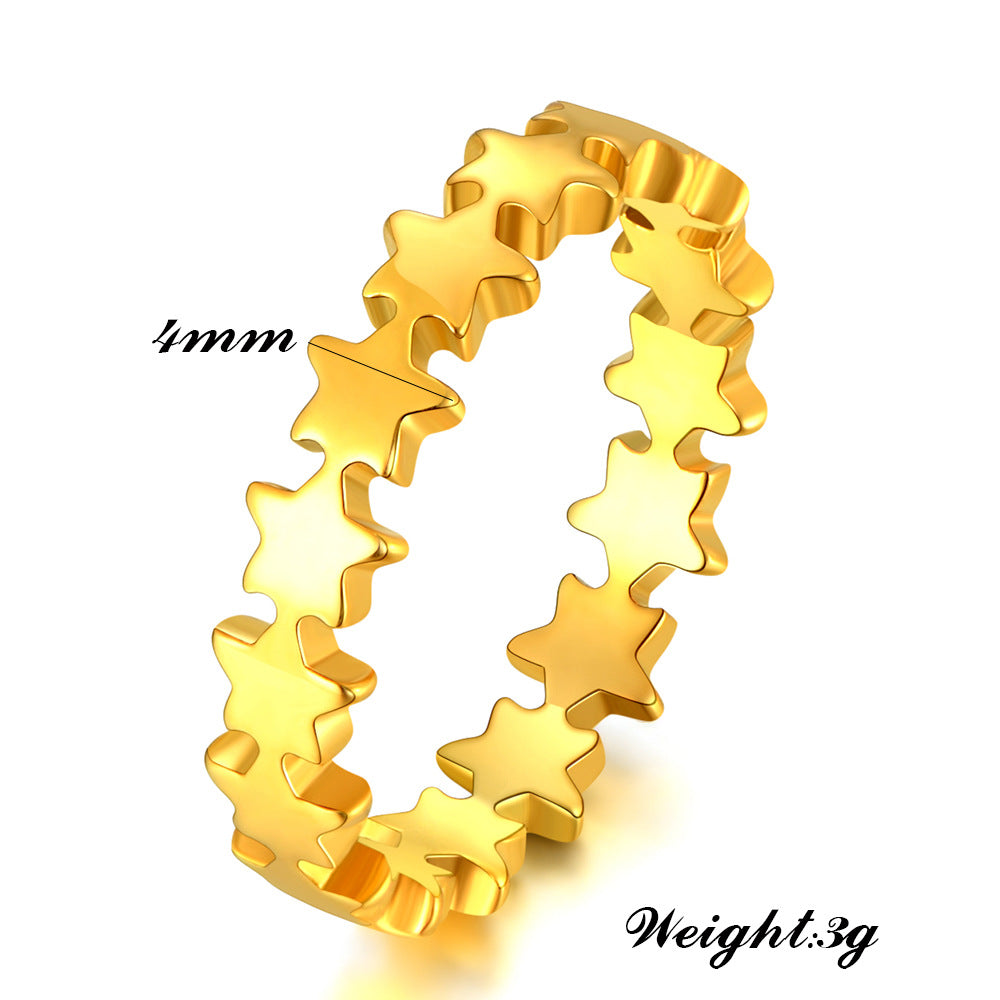 Damen Ring mit stilvollem Sternenmuster Shop Nory