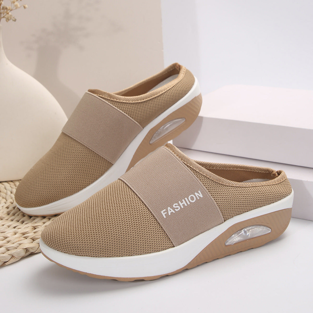 Damen Bequeme Slip-On Clogs mit atmungsaktiver Mesh-Oberfläche und flexibler Sohle