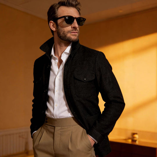 Herren Leichte Fieldjacke aus Baumwoll-Leinen mit Pattentaschen Shop Nory