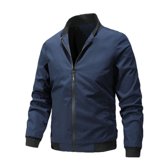 Herren Leichte winddichte Bomberjacke mit Stehkragen und Rippbündchen Shop Nory