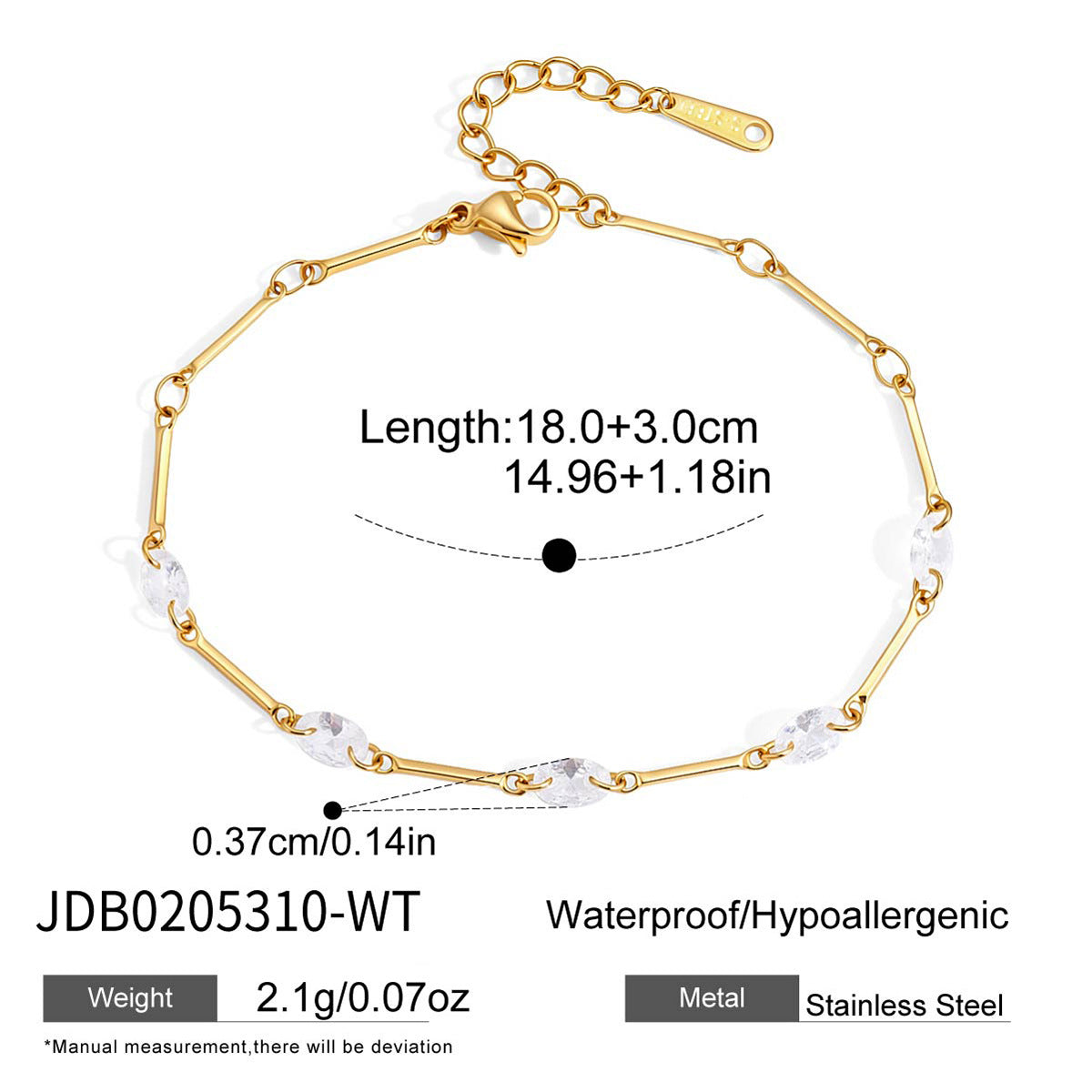 Damen Armband mit funkelnden Kristallen und verstellbarem Verschluss Shop Nory