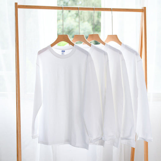Unisex Langärmliges Premium-Basics-Langarmshirt aus Baumwollmix mit Rundhalsausschnitt Shop Nory