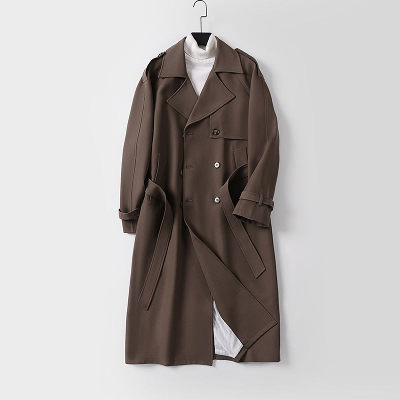 Damen Zweireihiger Oversized Trenchcoat mit weitem Schalkragen und Bindegürtel Shop Nory