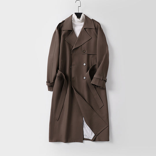 Damen Zweireihiger Oversized Trenchcoat mit weitem Schalkragen und Bindegürtel Shop Nory