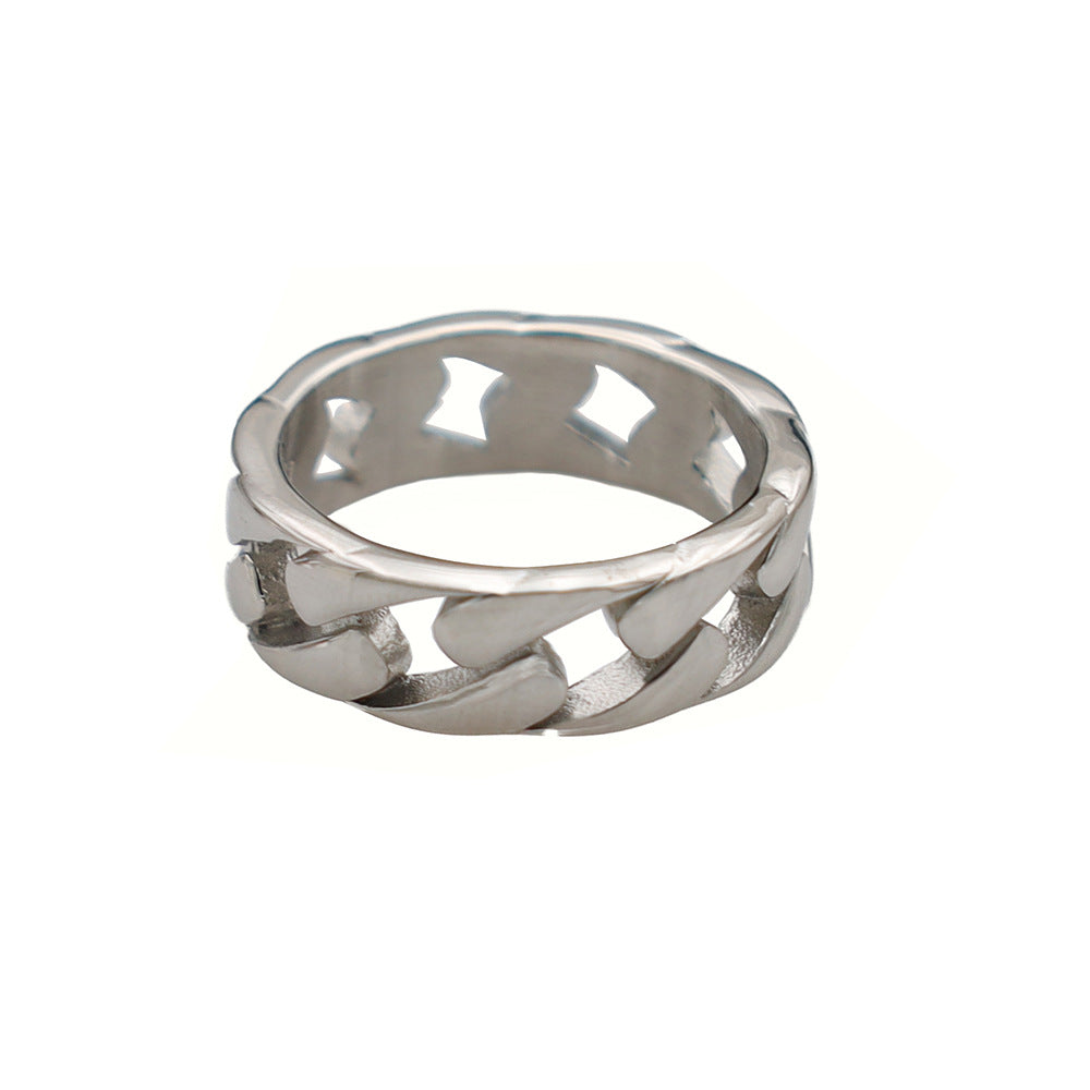 Damen Modischer Edelstahlring mit kunstvoll geflochtenem Design Shop Nory