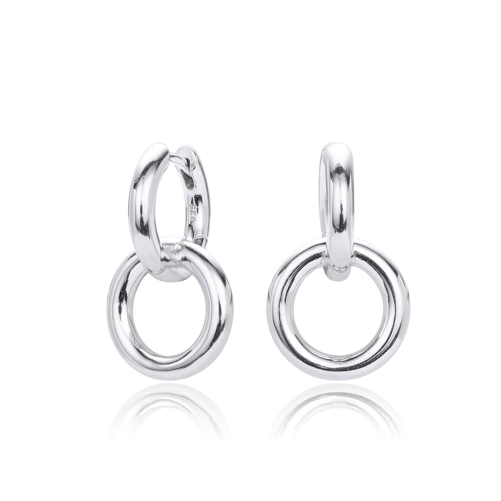 Damen Creolen mit doppeltem Ringdesign aus hochwertigem 925 Sterling Silber Shop Nory